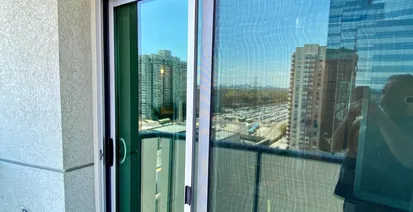 balcony and glass detail - High-Rise Condo Ceiling Painting in Downtown St. Pete