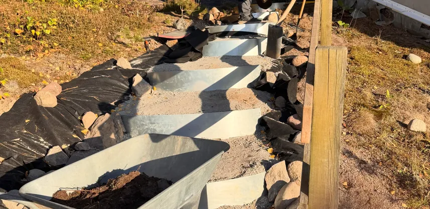 Finished result: Stone Garden Steps on a Sloped Yard in Seminole